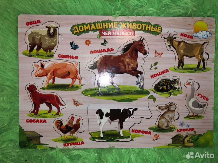 Деревянные пазлы вкладыши сортеры развивающие