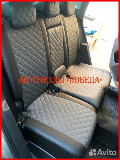 Чехлы Volkswagen Polo 6 из экокожи чёрно-серые Ром