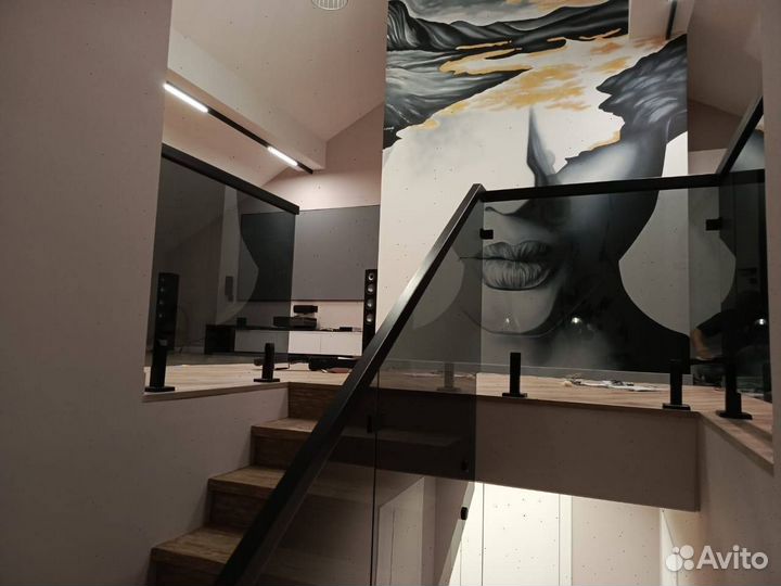 Лестничные ограждения из стекла Перила