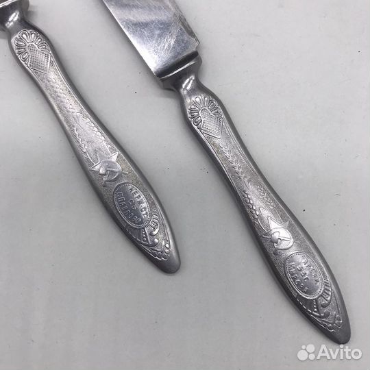 Вилка и нож из нерж стали с серпом и молотом