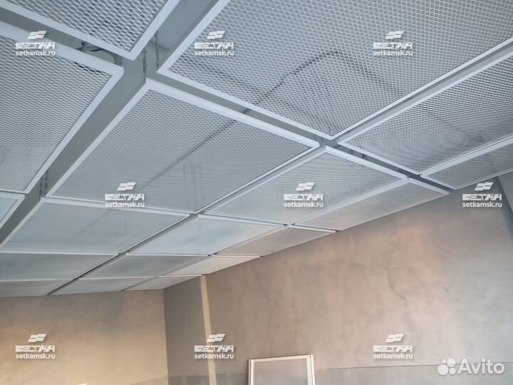 Потолок пвс, панели из сетки