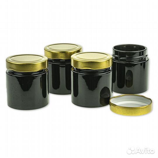 4 шт. Баночка для свечей 200 мл. (D66, черная) с к