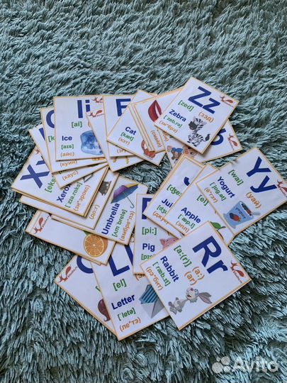 Карточки с английским алфавитом ламинированые