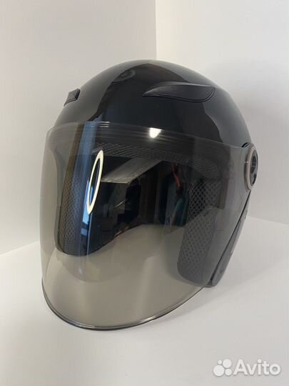 Мотошлем открытый новый чёрный