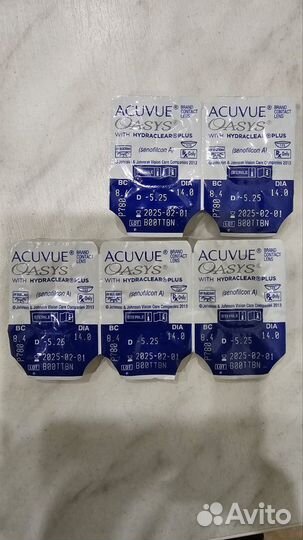 Линзы контактные acuvue oasys двухнедельные -5,25