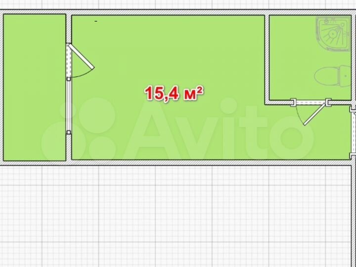 Квартира-студия, 15,4 м², 1/9 эт.