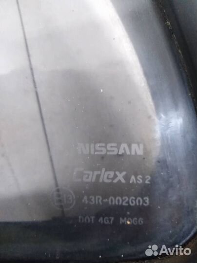 Стекло двери задней левой форточка Nissan Almera N