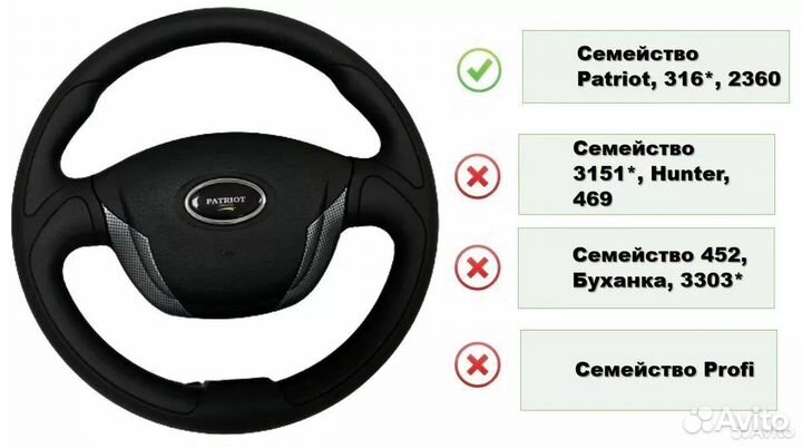 Руль УАЗ Патриот Deluxe с карбоновыми вставками