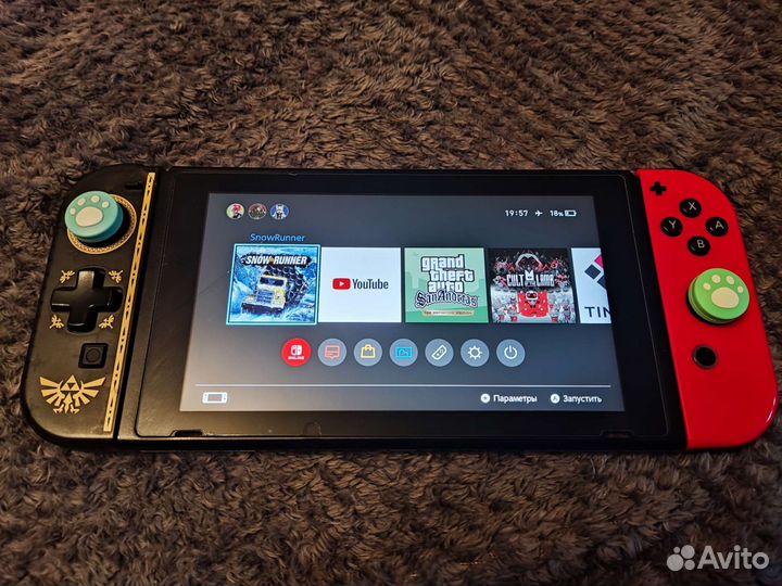 Nintendo switch прошитый + 64Gb SD