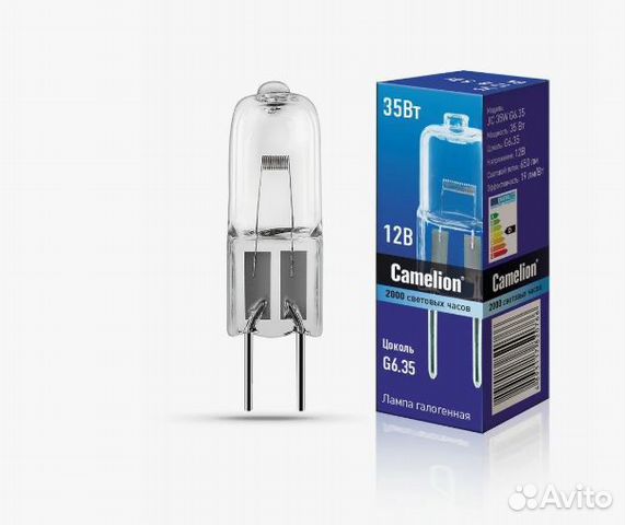Эл/лампа jс 12V 35W (G6.35) капсула Camelion