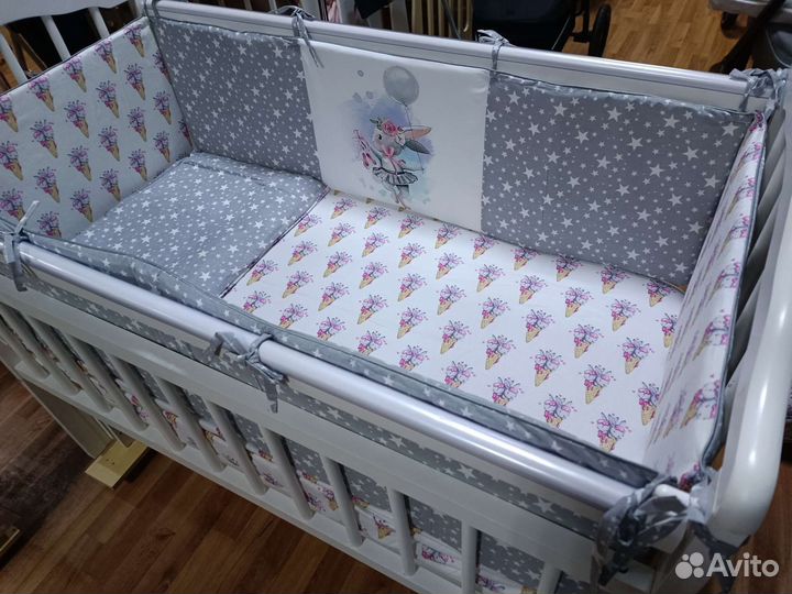 Комплект в детскую кроватку до 3 лет 6 предметов