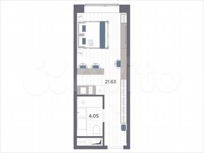 Апартаменты-студия, 25,7 м², 13/14 эт.