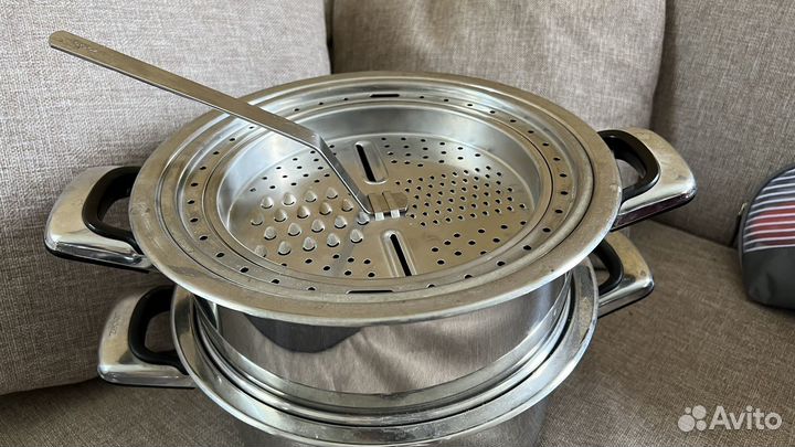 Кастрюля, пароварка, дуршлаг, терка Zepter новая