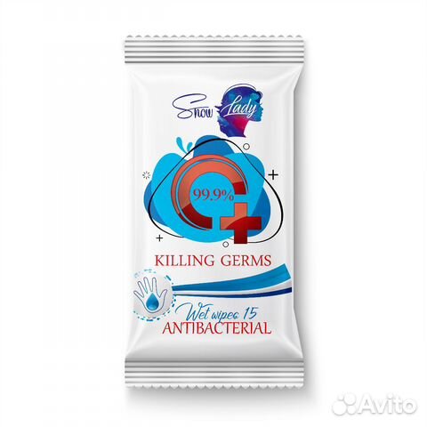 Влажные салфетки Антибактериальные 15 шт. опт