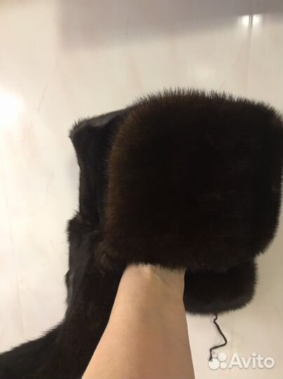 Мужская шапка ушанка норковая