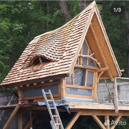 Домик детям для игр и развлечения из лиственницы