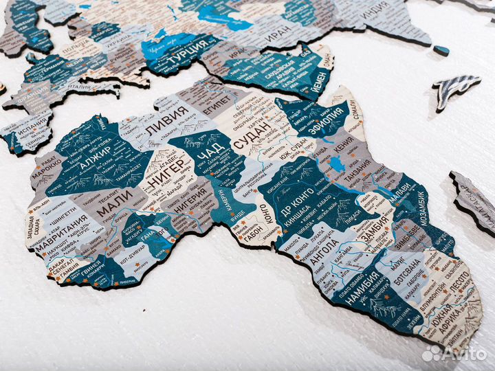 Деревянная карта мира из дерева, Раменское