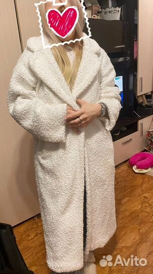 Шуба тедди чебурашка белая длинная