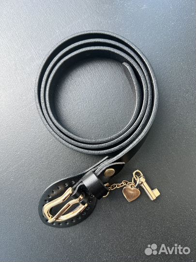 Ремень женский натуральная кожа черный