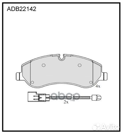 Колодки тормозные дисковые ADB22142 allied nippon