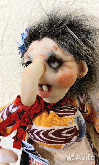 Оберег дома, баба Яга, кукла 30см hand made