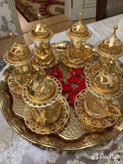 Стаканы грушевидные для сватовства с подносом