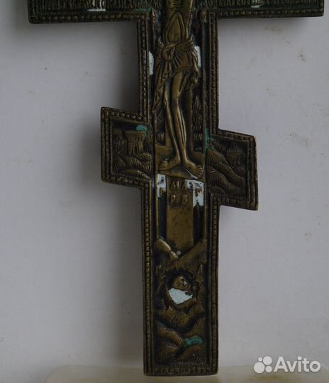 Меднолитая икона Распятие