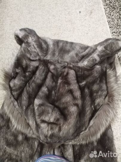 Шуба норковая с капюшоном