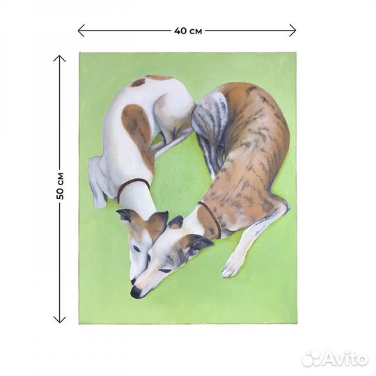 Авторская картина маслом на холсте «Уиппеты»