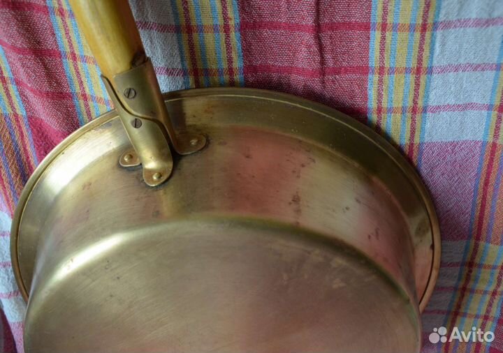Латунный таз с ручкой для варенья СССР Кольчугино