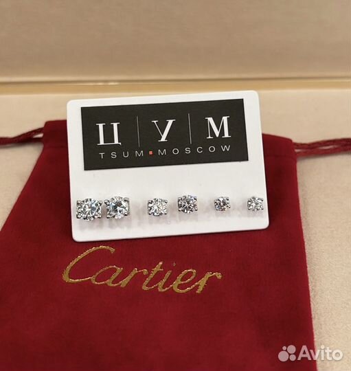 Серьги стиль Cartier 3 пары комплект