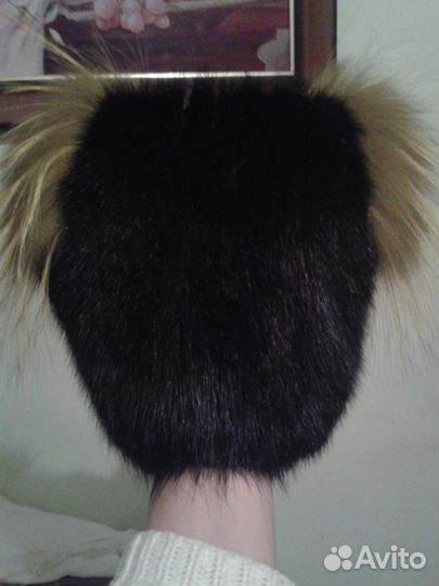 Шапка женская норка-чернобурка