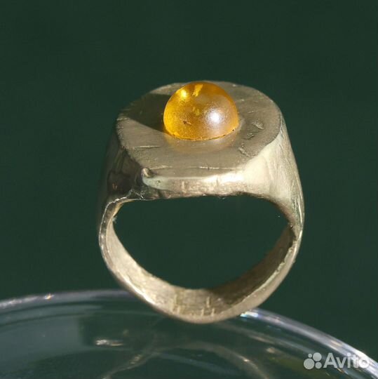 Кольцо-печатка из белой латуни унисекс Poison Drop