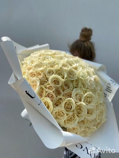 101 роза 40 см, букет роз