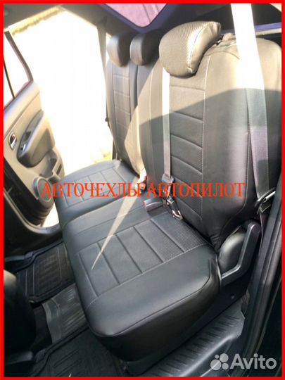 Чехлы Автопилот Kia Karens из экокожи чёрные Класс