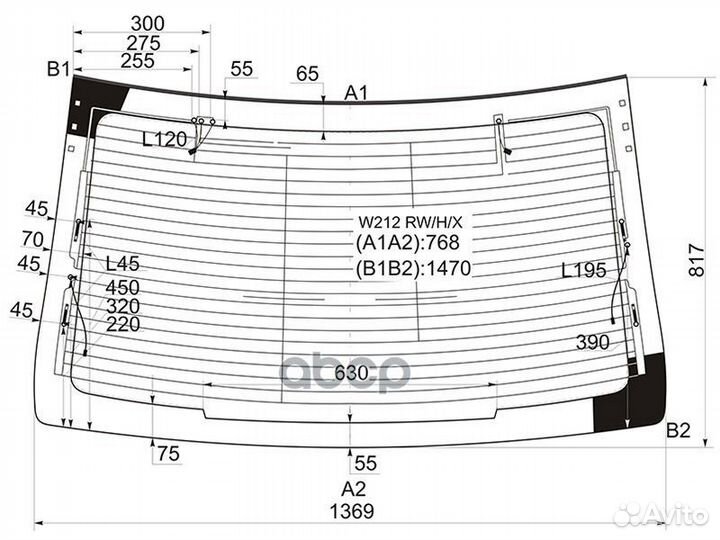 Стекло заднее (Цвет зеленый/ Обогрев/ Антенна)