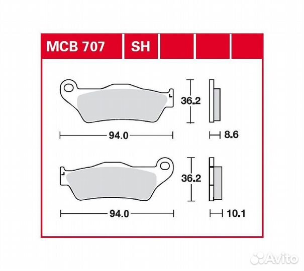 Тормозные колодки TRW MCB707 BMW 34212335465