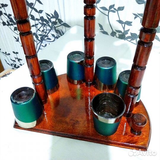 Бокалы, стопки, графин цветное стекло, набор новый