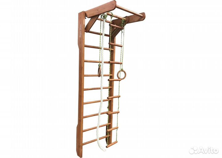 Шведская стенка №2 (турник+кольца+лест+канат)