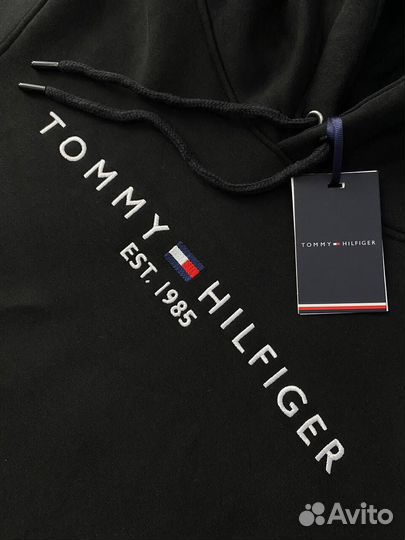 Толстовка Tommy Hilfiger 1985 черная на флисе