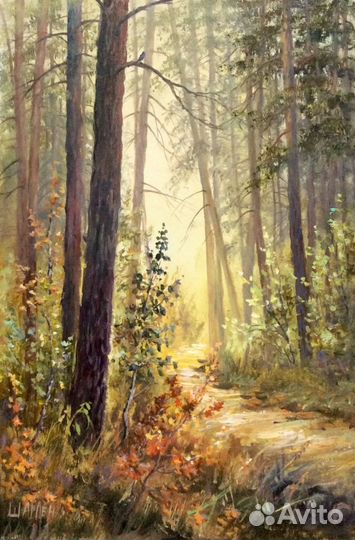 Картина маслом Теплый сентябрь, пейзаж