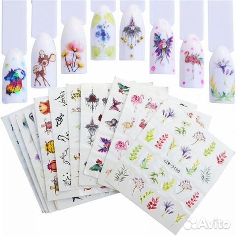 Слайдеры для ногтей, дизайн, наклейки для ногтей