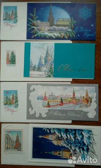 Новогодние СССР - Кремль, санки, тройки, Дед Мороз