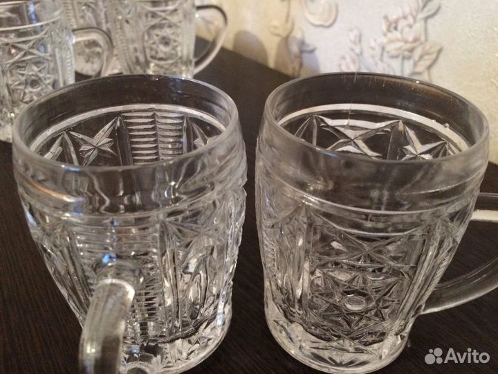 Кружки бокалы хрустальные 6 шт