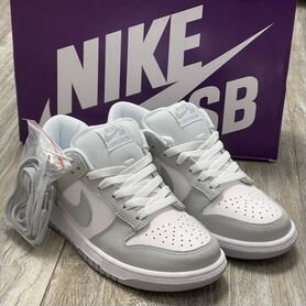 Nike SB Dunk Low мужские серые белые