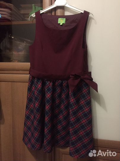 Сарафан школьный бордовый 146