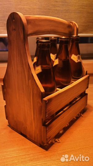 Ящик деревянный переноска для пива - подарок для М