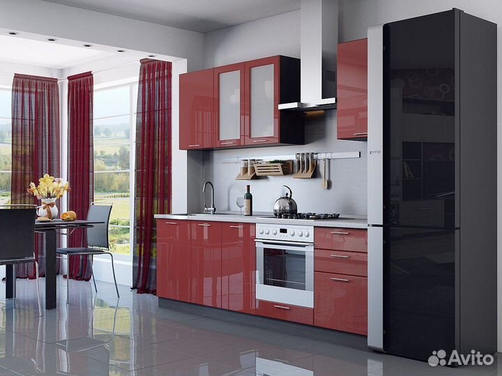 Модульная кухня Весна Гранатовый металлик