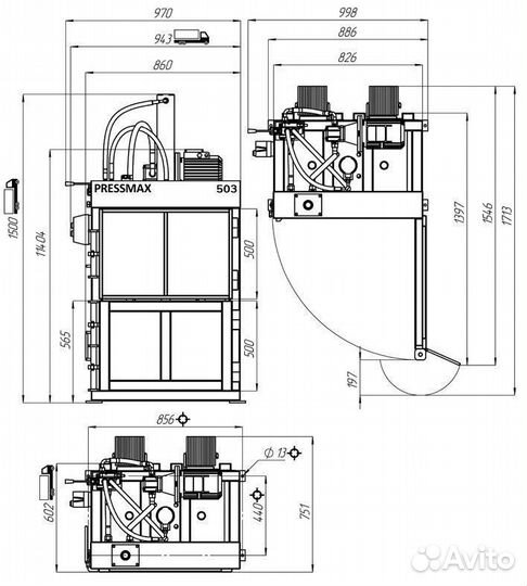 Пресс пакетировочный вертикальный Pressmax 504