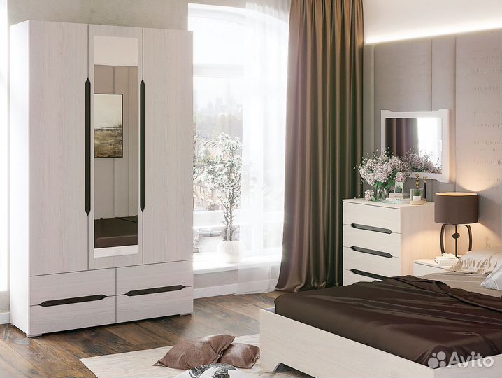 Шкаф Трехстворчатый Валенсия Шк013 с ящиками